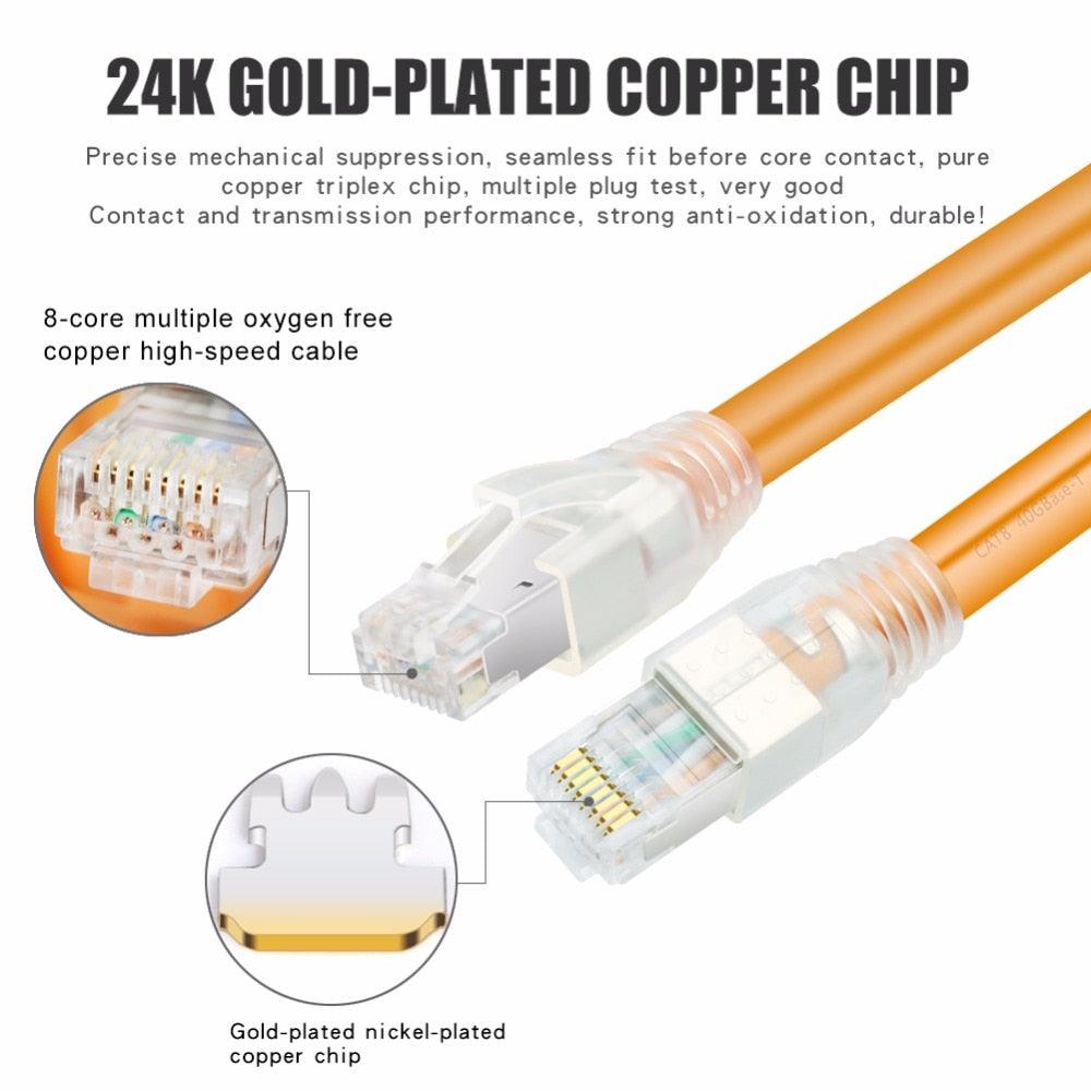 Rj45 8p8c 40Gbps Ethernet cable cat8 home router high-speed network jumper Internet connection cable (CA2)(F52)