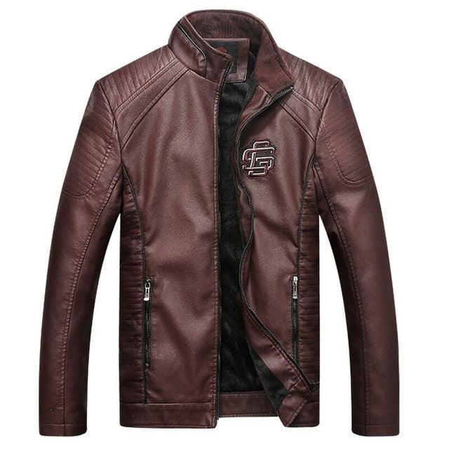 Faux Leather Jackets - Men High Quality Classic Motorcycle Bike Cowboy Jacket Coat (TM3)