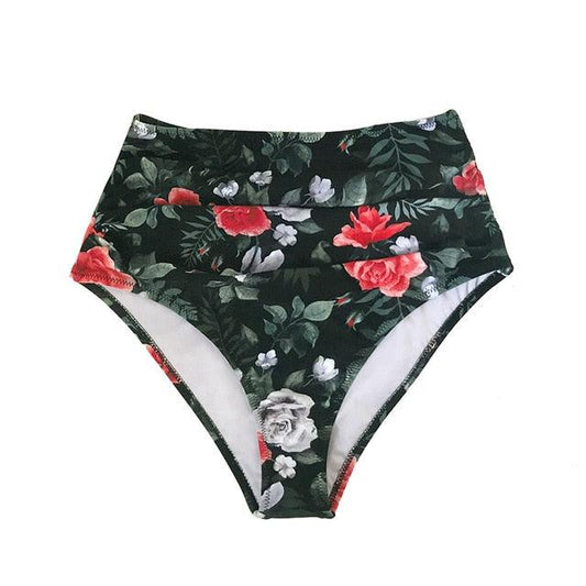 Amazing Floral High Waist Bikini - Bottom Women's Sexy Single Briefs Underwear (TSP4)(TB8D)(TSP1)(TSP3)