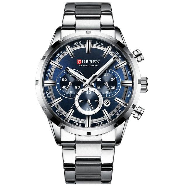 Great Blue Wristwatch - Men's Watches - Luxury Leather Sport Quartz Watch (2MA1)(F84)