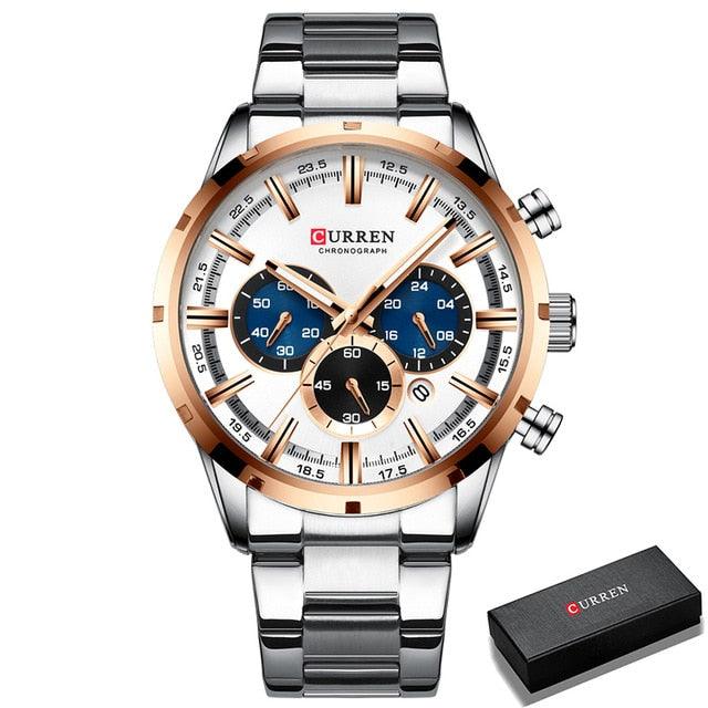 Great Blue Wristwatch - Men's Watches - Luxury Leather Sport Quartz Watch (2MA1)(F84)