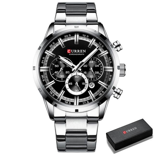 Great Blue Wristwatch - Men's Watches - Luxury Leather Sport Quartz Watch (2MA1)(F84)