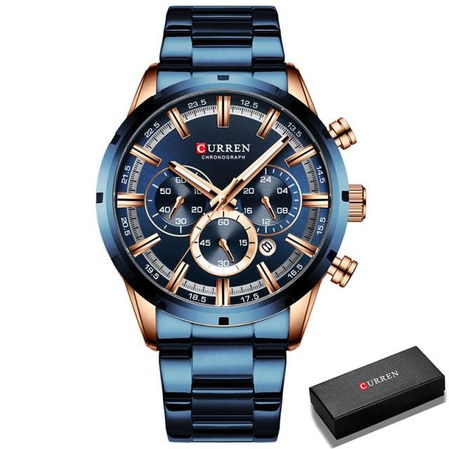 Great Blue Wristwatch - Men's Watches - Luxury Leather Sport Quartz Watch (2MA1)(F84)