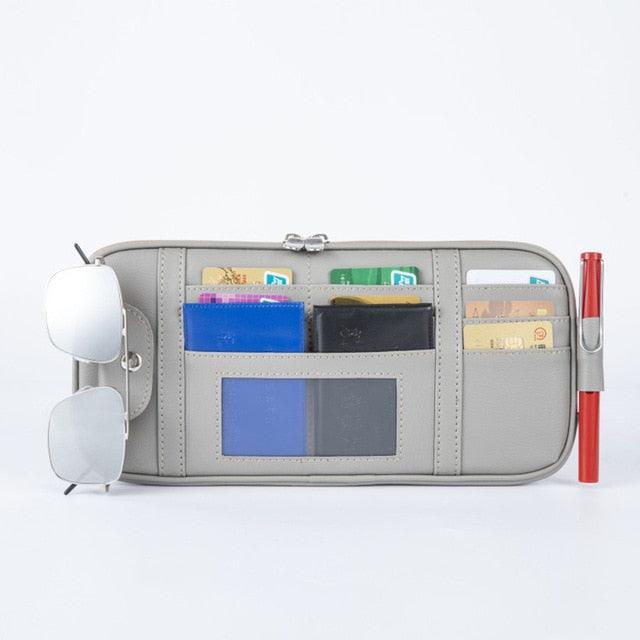 Car Auto Sun Visor Point Pocket Organizer - Pouch Bag Card Glasses Storage Holder (1U89)
