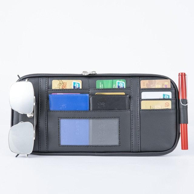 Car Auto Sun Visor Point Pocket Organizer - Pouch Bag Card Glasses Storage Holder (1U89)