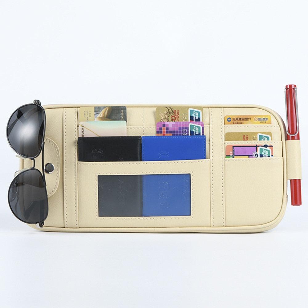 Car Auto Sun Visor Point Pocket Organizer - Pouch Bag Card Glasses Storage Holder (1U89)