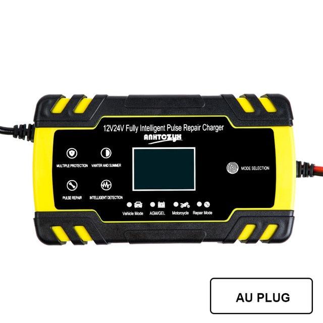Car Battery Charger 12/24V 8A - Touch Screen, Pulse Repair LCD Battery Charger For Car, Motorcycle (D89)(7WH1)
