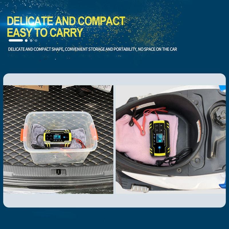 Car Battery Charger 12/24V 8A - Touch Screen, Pulse Repair LCD Battery Charger For Car, Motorcycle (D89)(7WH1)