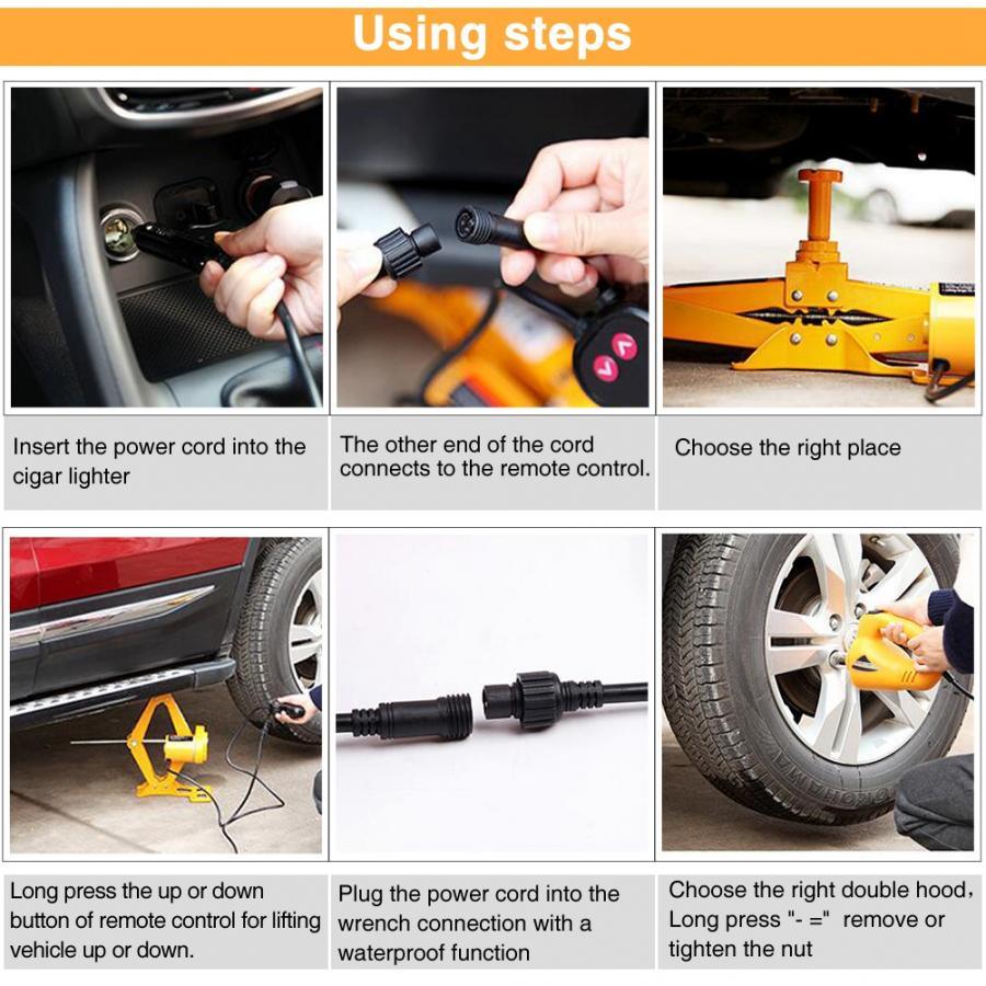 Car Jacks 3Ton 12V DC Automotive Electric Jack Lifting Car SUV Emergency Equipment (CT6)(1U60)