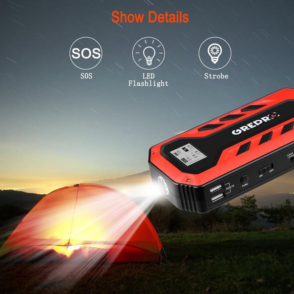 Car Jump Starter 1000A Car Buster 12V Vehicle Emergency Battery - Power Bank Powerful LED Light (D60)(CT6)(CT1)(1U60)