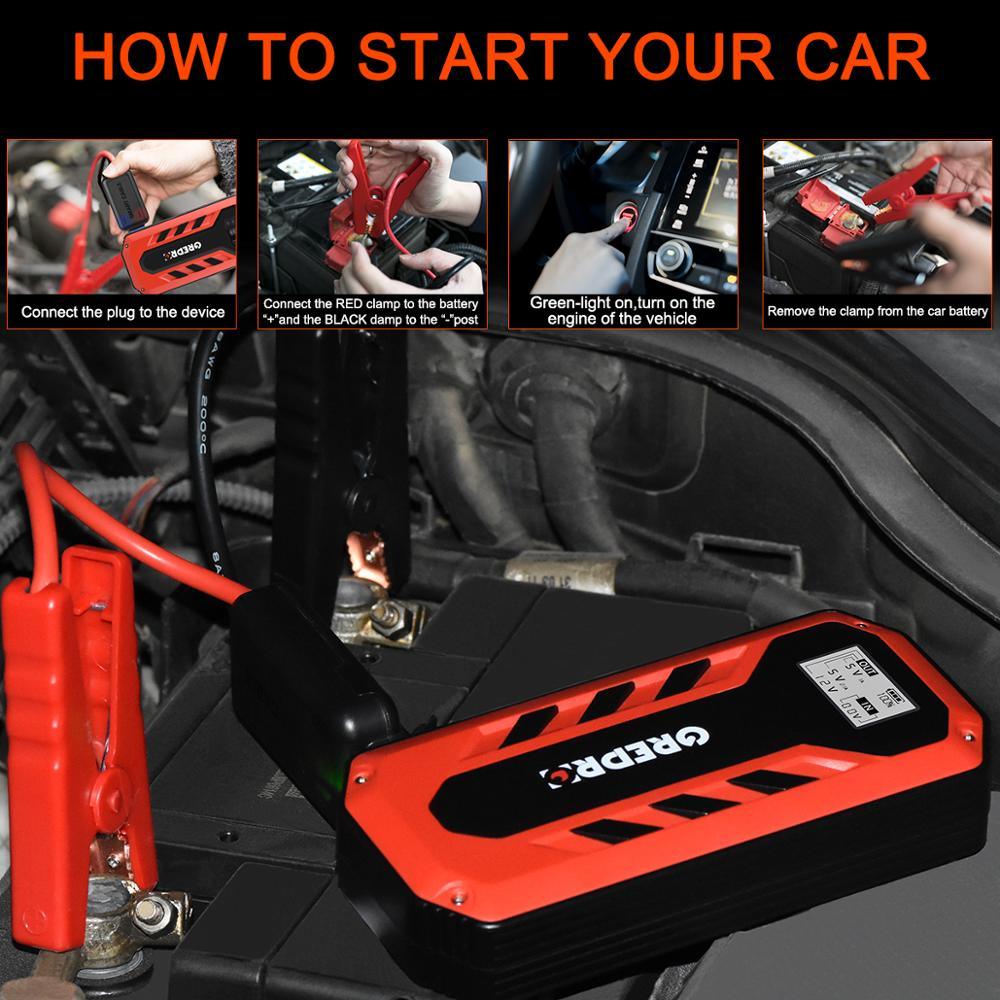 Car Jump Starter 1000A Car Buster 12V Vehicle Emergency Battery - Power Bank Powerful LED Light (D60)(CT6)(CT1)(1U60)