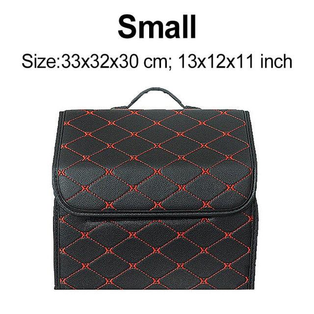 Car Trunk Organizer Bag - Collapsible Storage Box PU Leather Storage Bag - Car Trunk Stowing Tidying (D79)(3LT1)