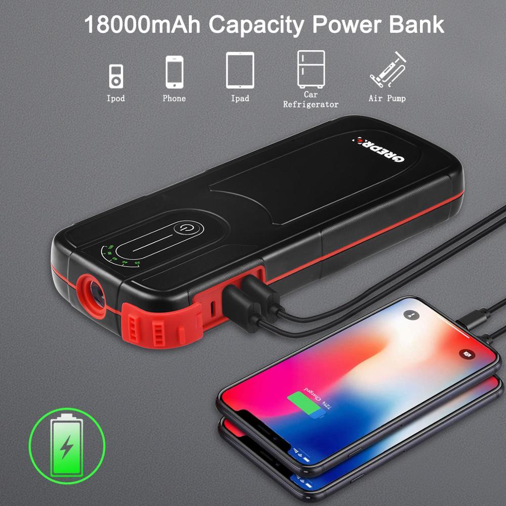 Car jump starter power bank 18000mAh 2000A Car Buster - Powerful with LED Light (CT6)(3U60)(F60)