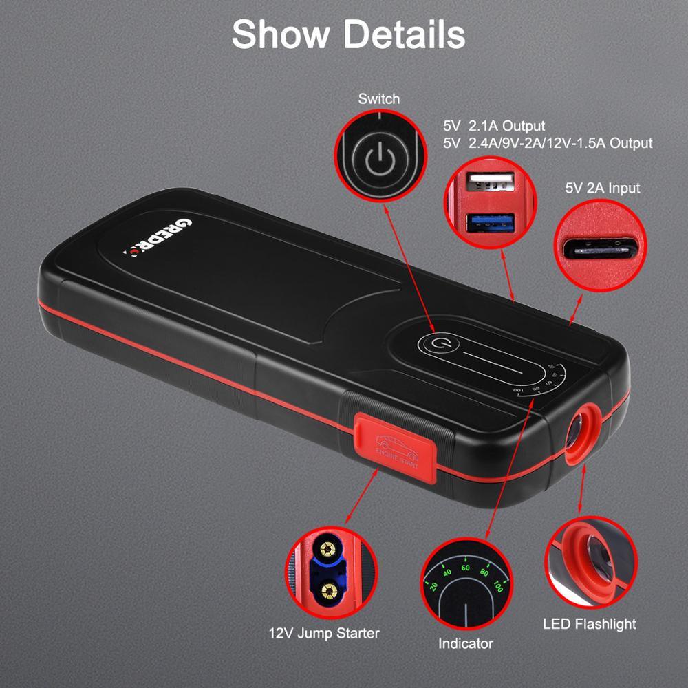 Car jump starter power bank 18000mAh 2000A Car Buster - Powerful with LED Light (CT6)(3U60)(F60)