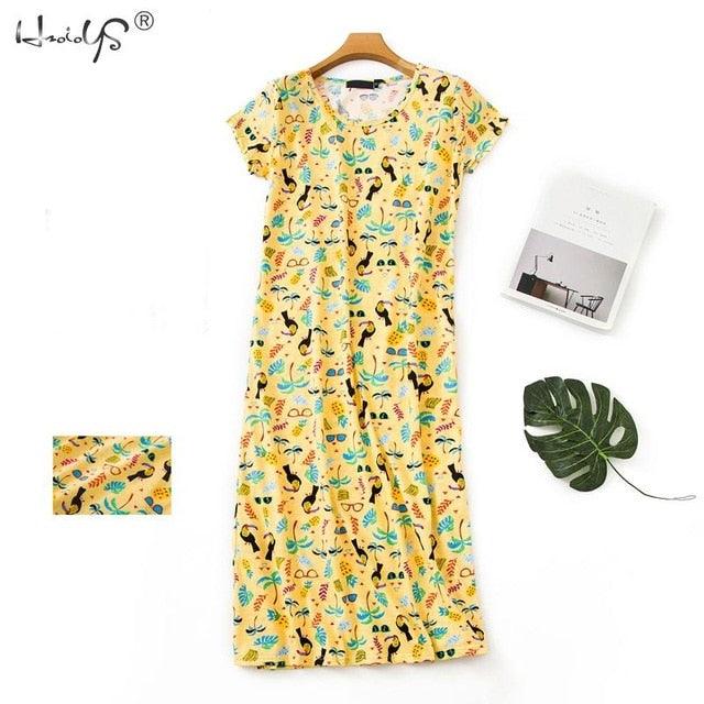 Amazing Women's Night Dress - 100% Cotton Sleep Shirts - Ladies Summer Home Dress (ZP2)