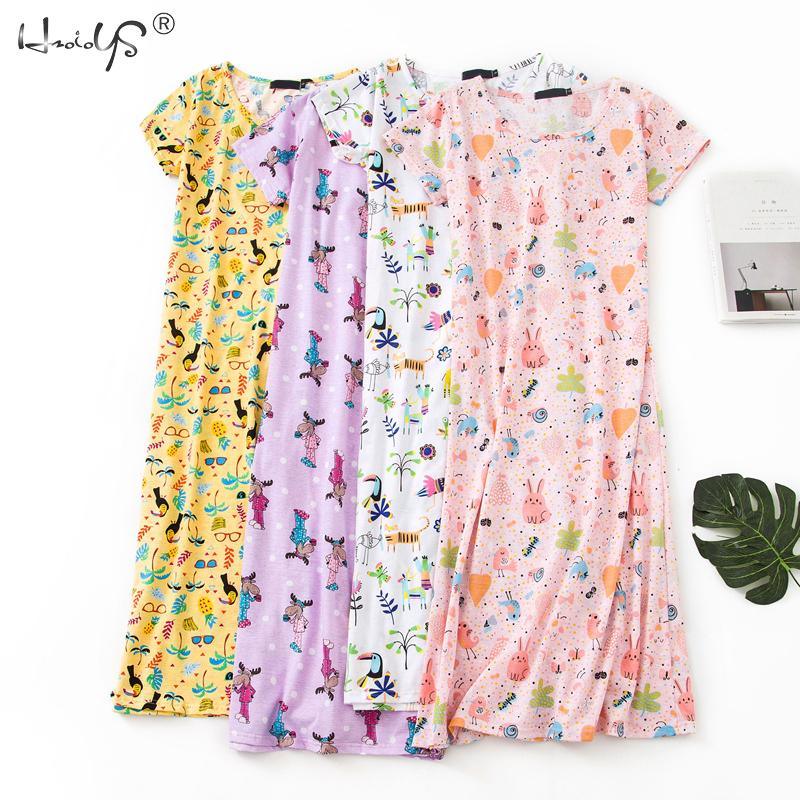 Amazing Women's Night Dress - 100% Cotton Sleep Shirts - Ladies Summer Home Dress (ZP2)