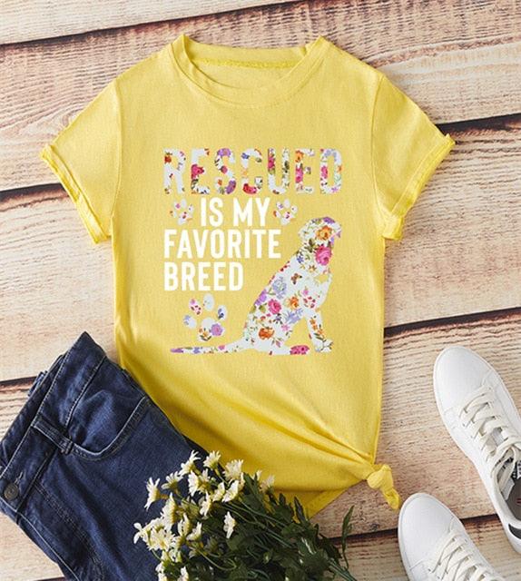 Pet Lovers Cartoon Print T Shirt - Women Short Sleeve Top - Summer Flowers Dog Print T Shirts - New Women Clothes (3U19)