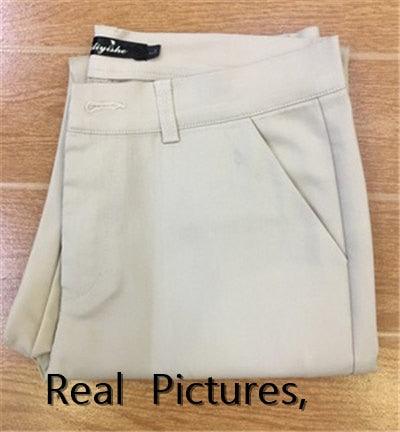Casual High Waist Cotton Pants - Women's Fashion Elegant Slim Waist oversized Trousers - Plus Size Pencil Pant (BP)