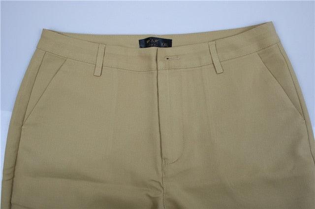 Casual High Waist Cotton Pants - Women's Fashion Elegant Slim Waist oversized Trousers - Plus Size Pencil Pant (BP)