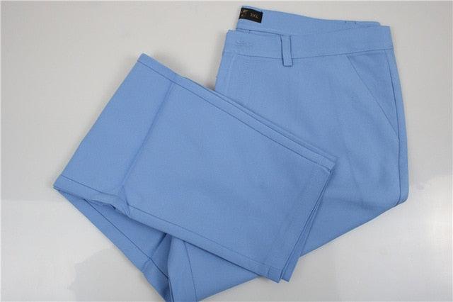 Casual High Waist Cotton Pants - Women's Fashion Elegant Slim Waist oversized Trousers - Plus Size Pencil Pant (BP)