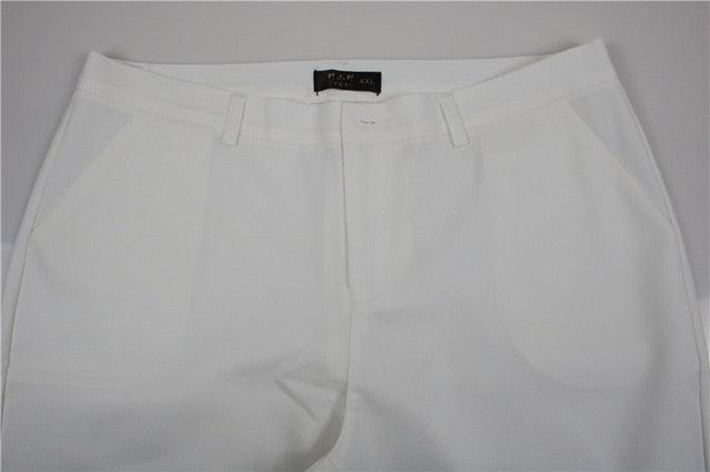 Casual High Waist Cotton Pants - Women's Fashion Elegant Slim Waist oversized Trousers - Plus Size Pencil Pant (BP)