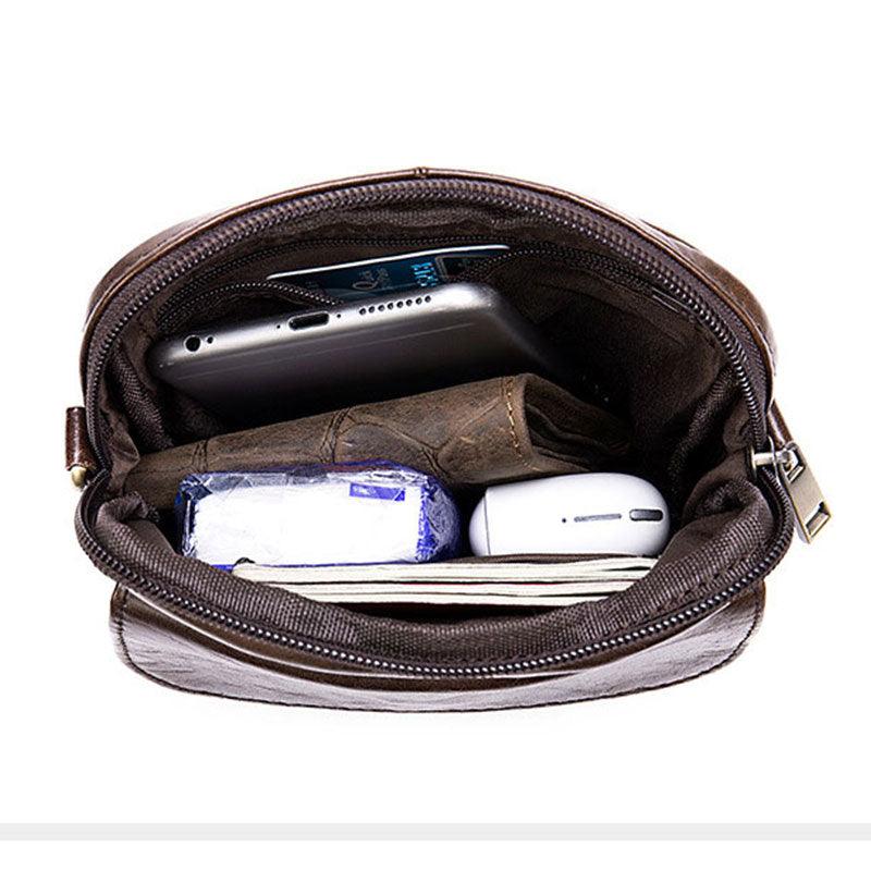 Casual Men Shoulder Bag - Vintage Crossbody Bag - Genuine Leather Handbag (3MA1)(F78)