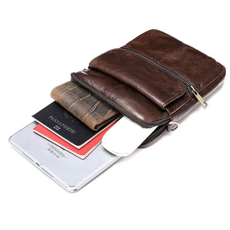 Casual Men Shoulder Bag - Vintage Crossbody Bag - Genuine Leather Handbag (3MA1)(F78)