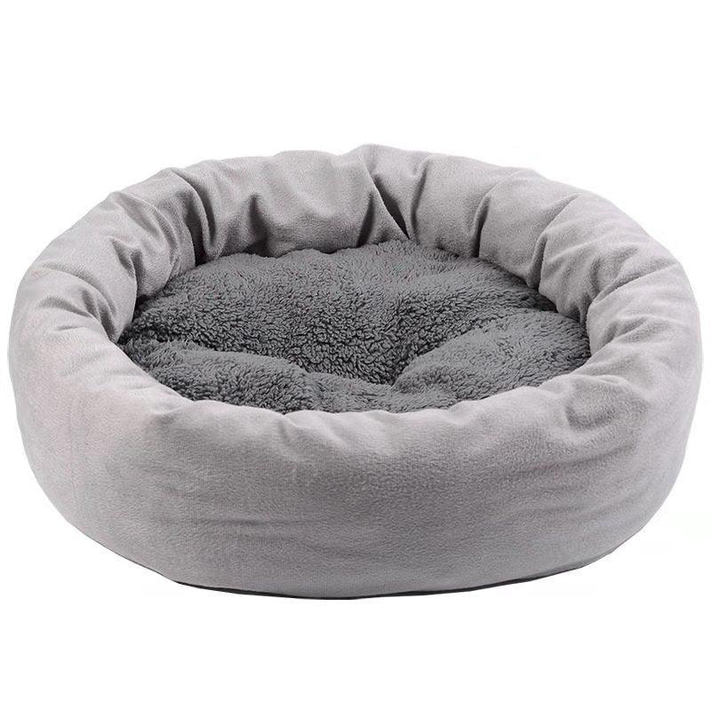 Cat Bed Round Winter Warm Dog Cat Bed Plus Velvet Sleeping Pad - Cat Supplies Removable Mat (9W3)(4W3)