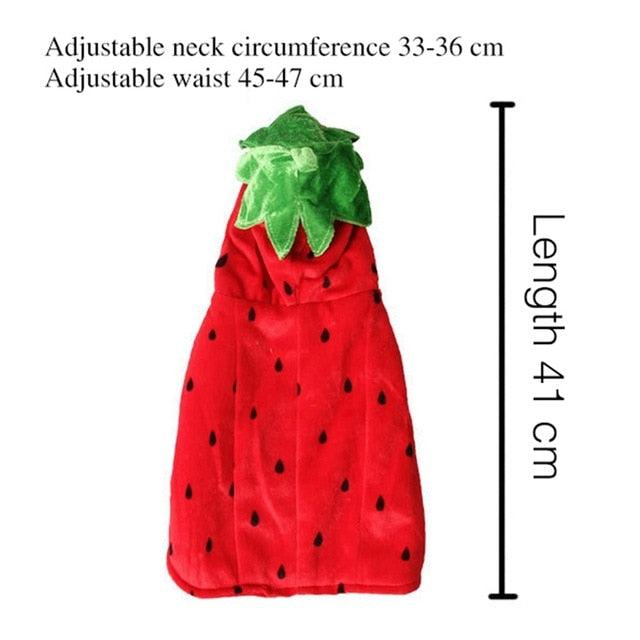 Cat Clothes Halloween Cute Red Strawberry Pet Transform Clothes Cats Winter Jacket (2U75)