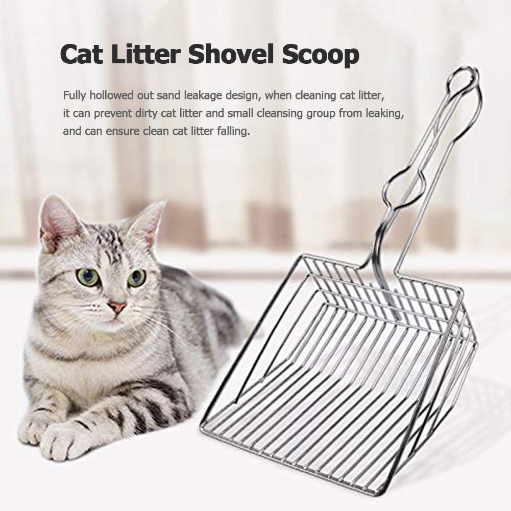 Cat Litter Scooper - Metal Iron Hollow Cat Holder Pet Poop Cat Shovel Metal Scoop Care Tools (2U75)