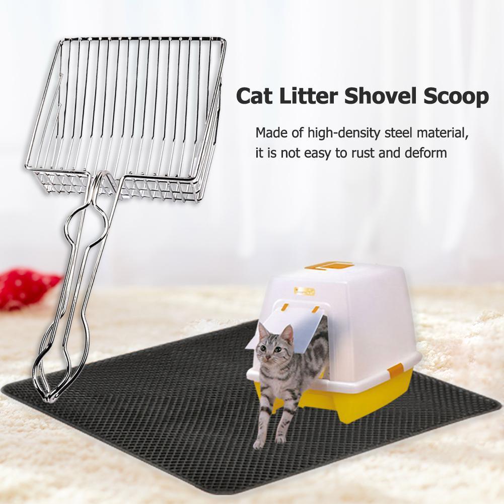 Cat Litter Scooper - Metal Iron Hollow Cat Holder Pet Poop Cat Shovel Metal Scoop Care Tools (2U75)