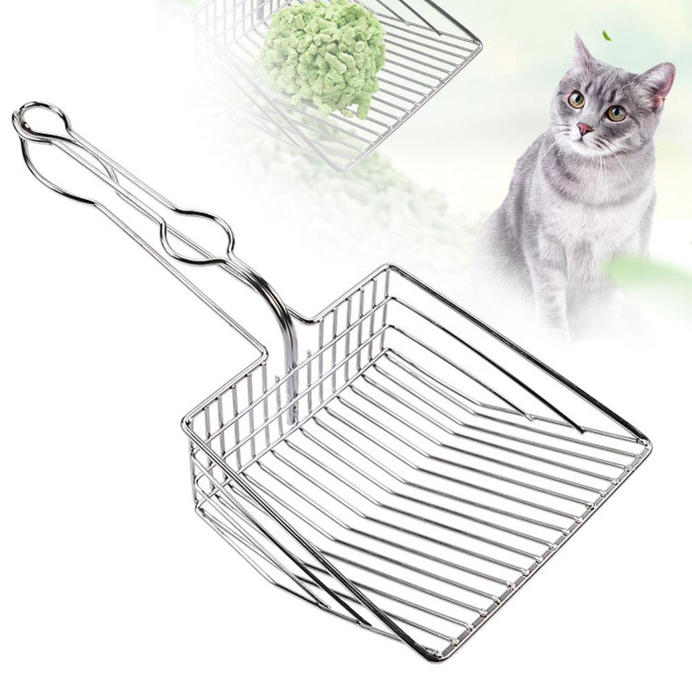 Cat Litter Scooper - Metal Iron Hollow Cat Holder Pet Poop Cat Shovel Metal Scoop Care Tools (2U75)