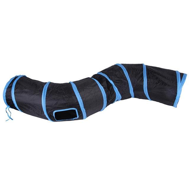 Cat Tunnel - Pet Tube Collapsible Play Toy Indoor Outdoor Kitty Puppy Toys - Exercising Hiding Training (8W3)(F75)