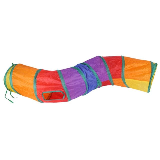 Cat Tunnel - Pet Tube Collapsible Play Toy Indoor Outdoor Kitty Puppy Toys - Exercising Hiding Training (8W3)(F75)