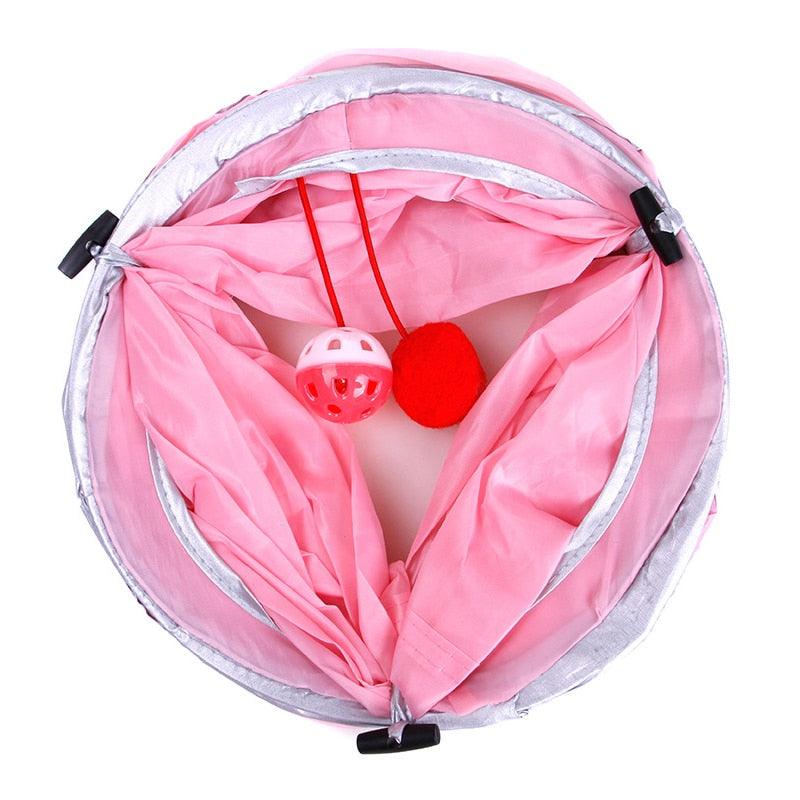Great Cat Tunnel Pet Tube Collapsible Play Toy - Indoor Outdoor Kitty Puppy Toys - Puzzle Exercising Hiding Training (D75)(8W3)