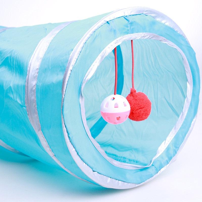 Great Cat Tunnel Pet Tube Collapsible Play Toy - Indoor Outdoor Kitty Puppy Toys - Puzzle Exercising Hiding Training (D75)(8W3)