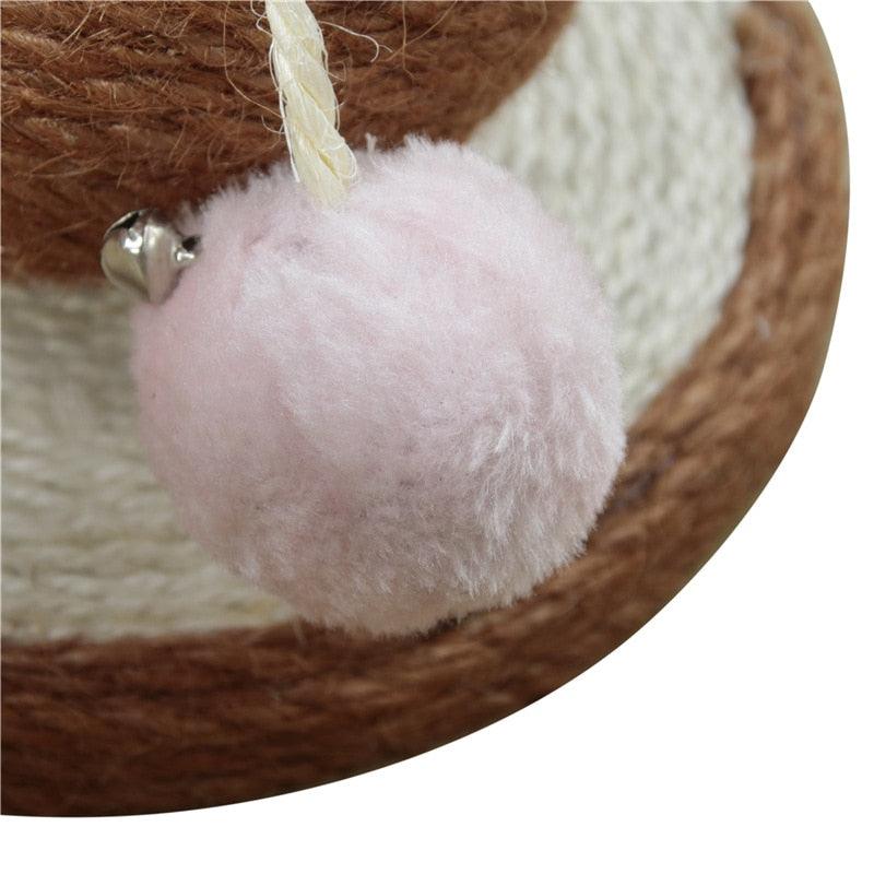 Pet Cat Toy - Ball Shape Sisal Scraper Grinding Claw Kitten Toys with Bell Ball (8W3)(F75)