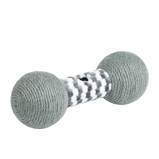 Pet Cat Toy Dumbbell Sisal Scraper Grinding Claw Kitten Toys - With Bell Ball Make Cat Funny Pet Supplies (8W3)