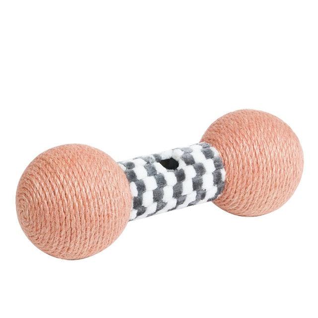 Pet Cat Toy Dumbbell Sisal Scraper Grinding Claw Kitten Toys - With Bell Ball Make Cat Funny Pet Supplies (8W3)