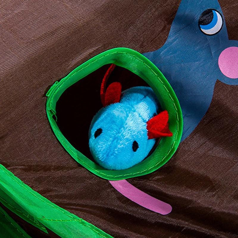 Pet Cat Toy Nine Hole Funny Cat Stick With Sounding Bell Catching Ball Puzzle Cats Interactive Tunnel (8W3)