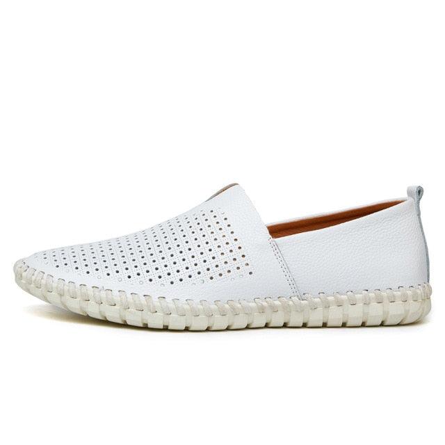 Genuine Men's Loafers Fashion Handmade Moccasins Soft Slip On Shoe (MSC2)(F12)