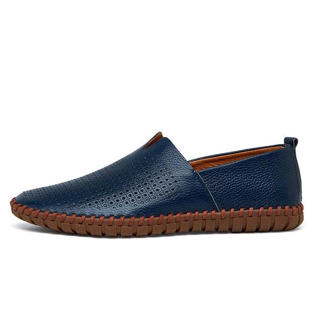 Genuine Men's Loafers Fashion Handmade Moccasins Soft Slip On Shoe (MSC2)(F12)