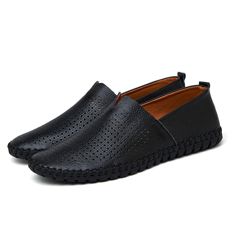 Genuine Men's Loafers Fashion Handmade Moccasins Soft Slip On Shoe (MSC2)(F12)