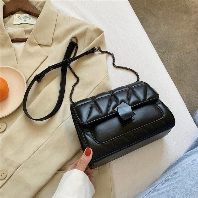 Chain Brand Designer PU Leather Crossbody Bags - Women's Trending Chain Shoulder Bag (WH2)(WH6)