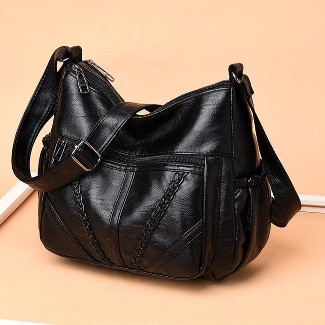 Great Women's Bags - Good Quality - Very Soft Washed PU Leather Shoulder Bag (WH4)(WH2)