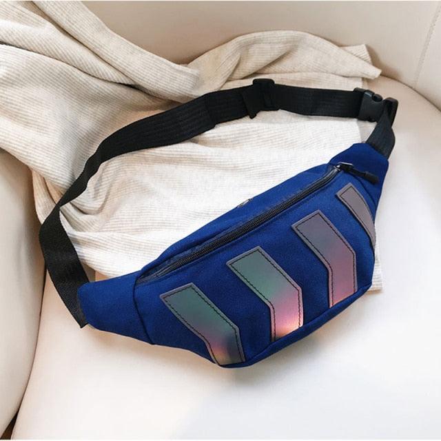 Chest Bag - Canvas Fanny Pack - Boy Street Reflective Crossbody Pack Casual Travel Bags (LT8)