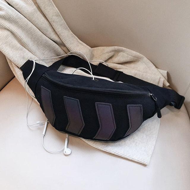 Chest Bag - Canvas Fanny Pack - Boy Street Reflective Crossbody Pack Casual Travel Bags (LT8)