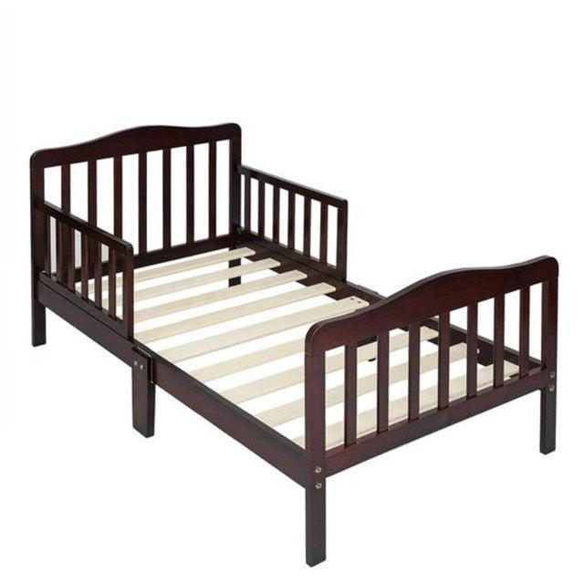 Classic Kids Children Toddler Wood Bed Bedroom Furniture w/ Guardrails (1FW1)(X5)(1U67)(F67)