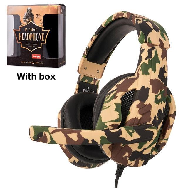 Trending Gaming Headset - Wired Camouflage Earphone Game Headphone with Microphone Stereo Sound Bass for PC Gamer/Laptop/Phone/PS4 (AH)(F49)
