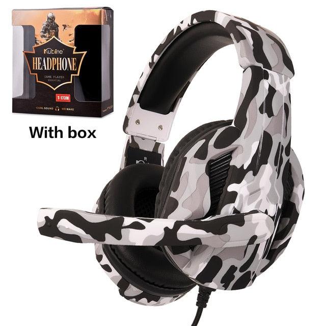 Trending Gaming Headset - Wired Camouflage Earphone Game Headphone with Microphone Stereo Sound Bass for PC Gamer/Laptop/Phone/PS4 (AH)(F49)